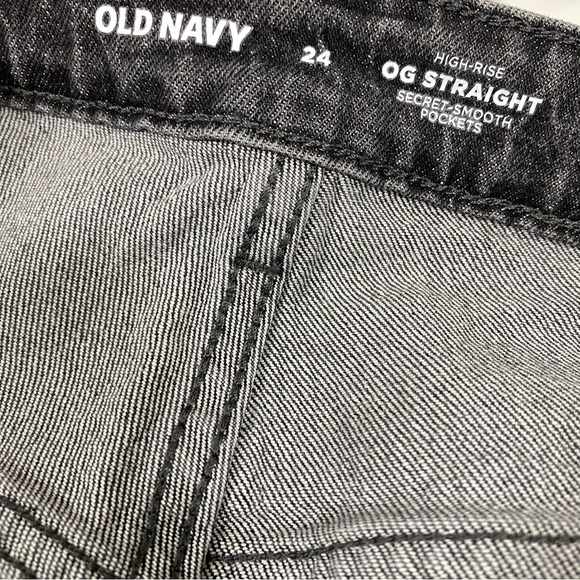 Old Navy Denim Womens Jeans Plus Size 24 High-Rise OG Straight Gray Faded Black - Picture 5 of 9